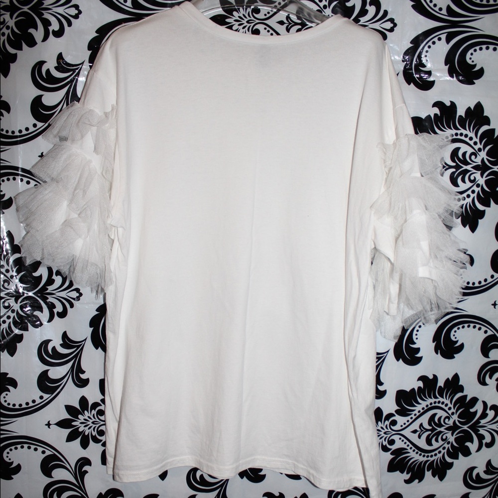 Tulle Sleeve T-Shirt - Picture 2 of 3